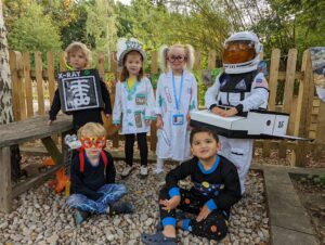 Children and staff at Horsmonden are seen dressed up in 'innovative' costumes to mark the end of Innovation Week.