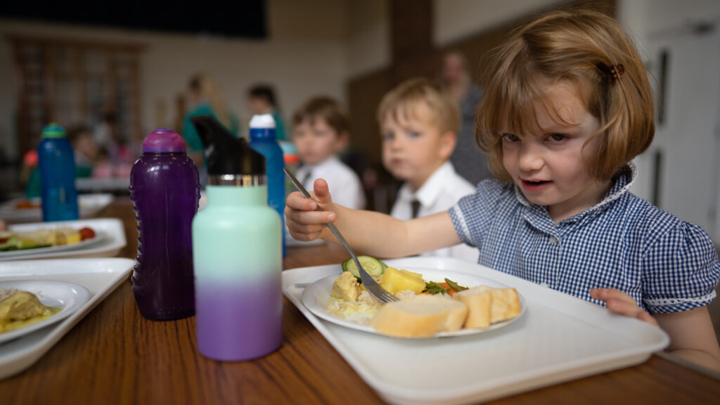 Student with their lunch
